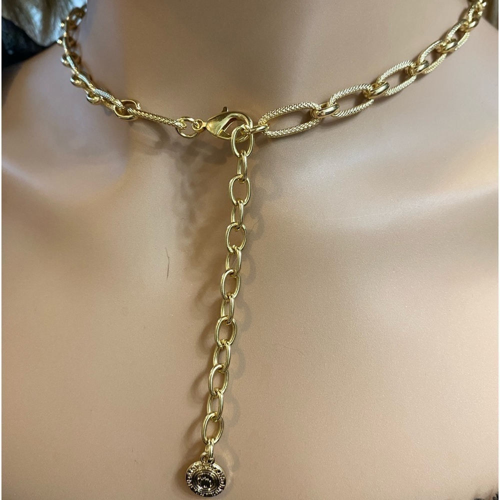 Graziano Signed RJ Multi Colored Lucite Rhinestone Chain Link Necklace FIRM - Picture 6 of 11